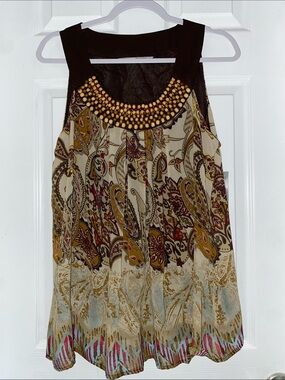 Signature by Larry Levine Beaded Paisley Tank Top - no longer in production NWT